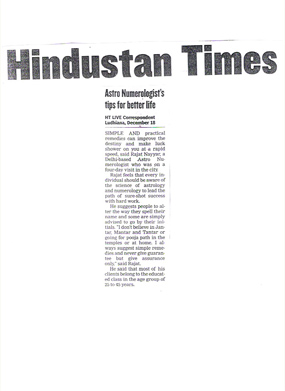 Hindustan Times – Astrologer in India